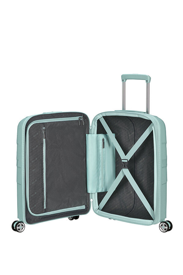 American Tourister StarVibe Spinner Expandable TSA 55cm  Metallic Surf Blue