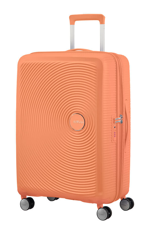 SoundBox Medium Check-in | American Tourister Soundbox Spinner TSA Expandable 67cm  Cantaloupe
