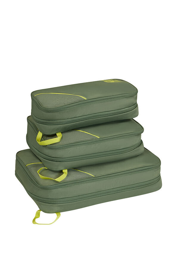 Packing Cubes S&aelig;t med 3 Pakkekuber | American Tourister American Tourist. Ta Packing Cubes S/M/L  Olive/Lime