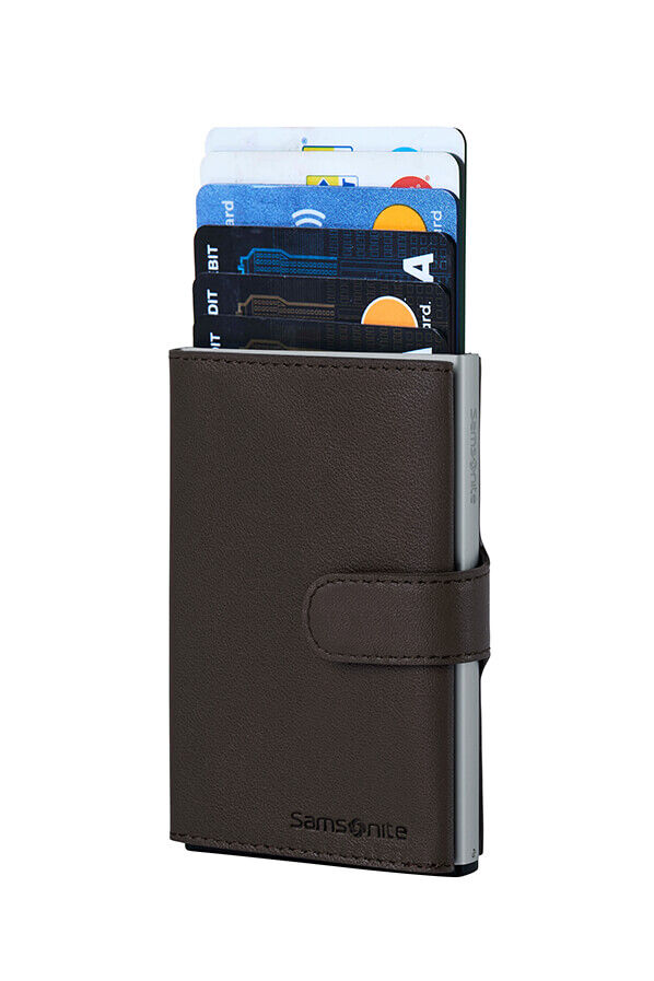 Samsonite Alu Fit 202 - Slide-up Wallet  M&oslash;rkebrun