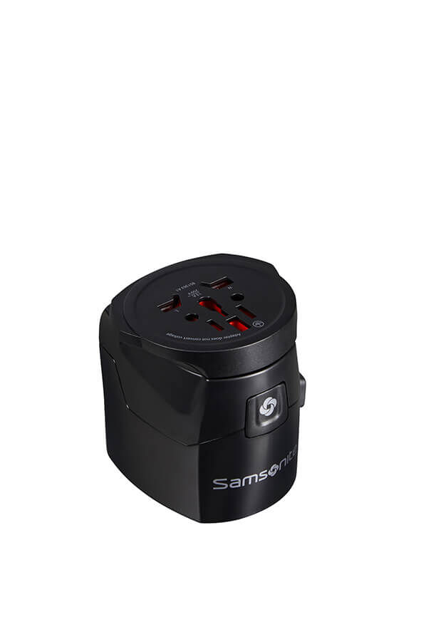 Samsonite Travel Accessories World Adaptor Pro 3-P+USB Sort