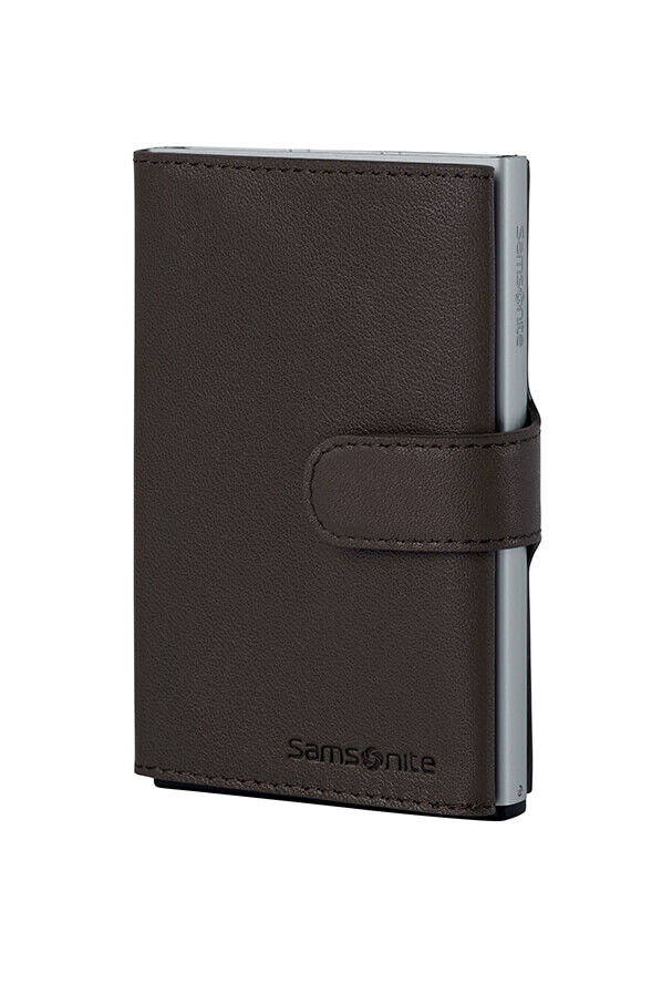 Samsonite Alu Fit 202 - Slide-up Wallet  M&oslash;rkebrun