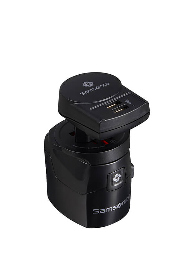 Samsonite Travel Accessories World Adaptor Pro 3-P+USB Sort