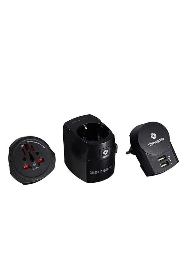Samsonite Travel Accessories World Adaptor Pro 3-P+USB Sort